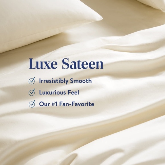 Brooklinen Luxe Sateen Duvet Cover cream full/queen - Picture 1 of 9